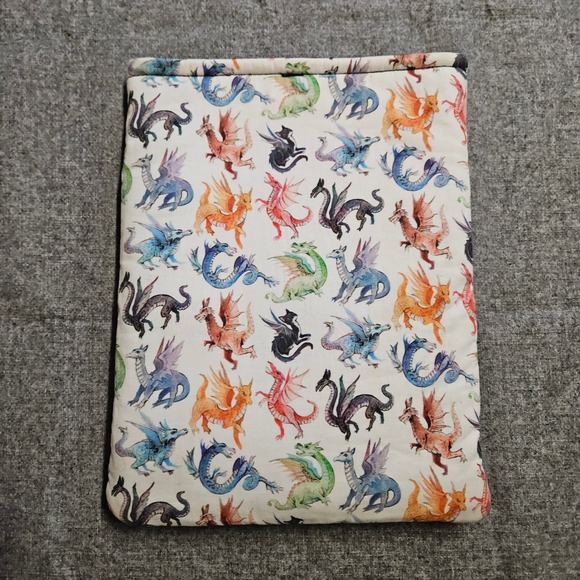 Handmade Dragon Print Padded Book Sleeve Reading Protector Fantasy Gift - Picture 2 of 3